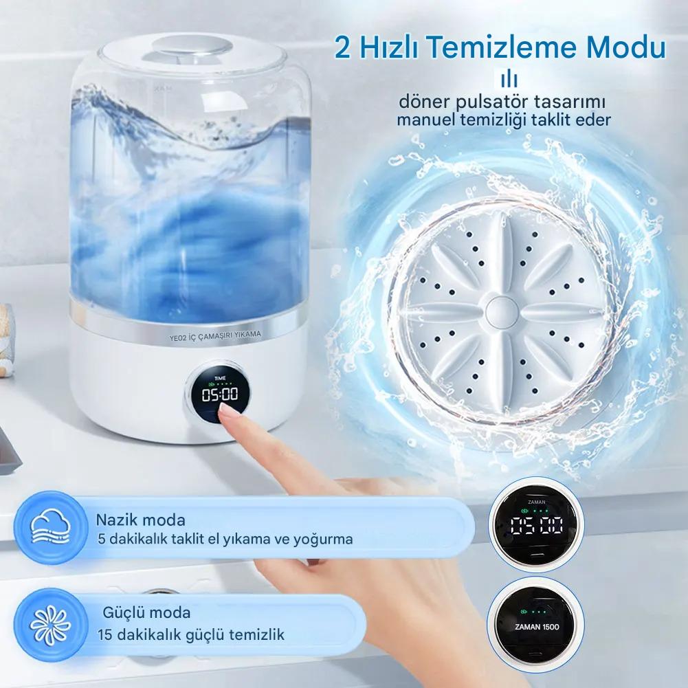 Elde Yıkamaya Son! Taşınabilir Mini Çamaşır Makinesi.