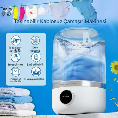 Elde Yıkamaya Son! Taşınabilir Mini Çamaşır Makinesi.