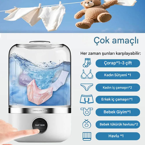 Elde Yıkamaya Son! Taşınabilir Mini Çamaşır Makinesi.