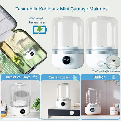 Elde Yıkamaya Son! Taşınabilir Mini Çamaşır Makinesi.